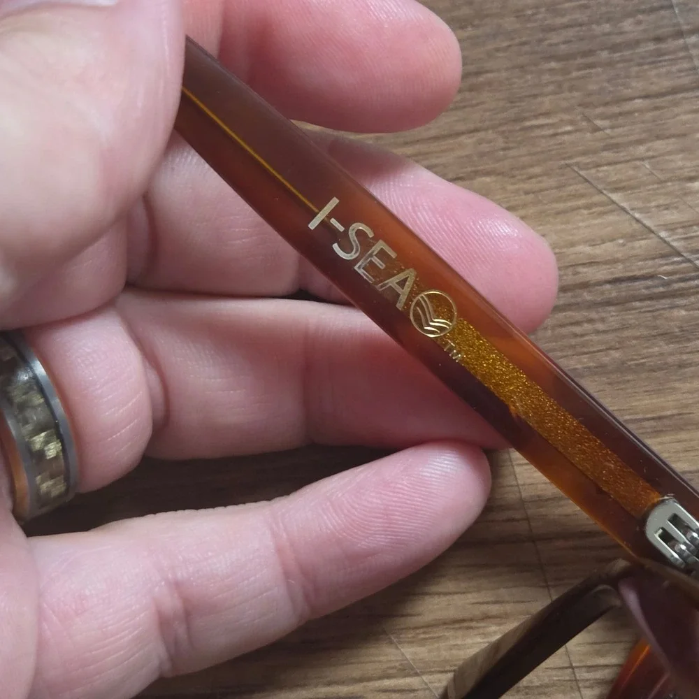 I-SEA Aspen Sunglasses Oversized Aviator Tortoise Shell Flat Top Clear Lens